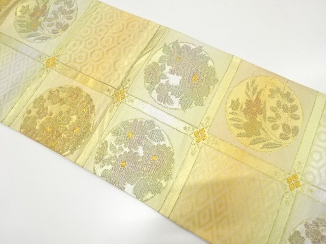 JAPANESE KIMONO / ANTIQUE FUKURO OBI / WOVEN CLASSICAL PATTERN
